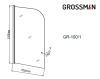 Душевая шторка на ванну Grossman GR-100/1 70х150 стекло прозрачное профиль хром ориентация универсальная