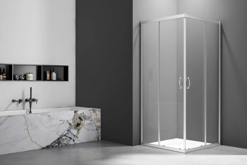 Душевой уголок Veconi Rovigo RV101-8090-01-C4 90х80 стекло прозрачное профиль хром глянцевый без поддона - фото 2