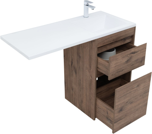 Тумба под раковину Aquanet Токио 00333647 110х48х89 напольная цвет темное дерево - фото 2