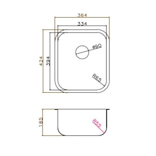 Кухонная мойка Grandex Aqua SELECT 36 S 200330 36х42 цвет сатин поверхность матовая - фото 3