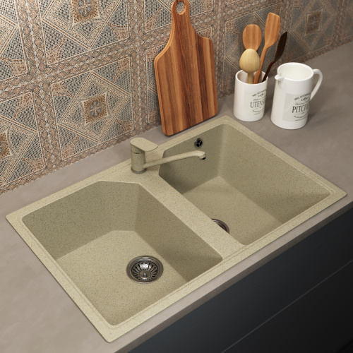 Кухонная мойка Uperwood ECON UPD-402 4010202113 77х49 цвет слоновая кость поверхность матовая - фото 2