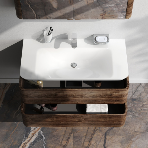 Тумба под раковину Am.Pm Sensation M30FHX1002NF 100х49х52 подвесная цвет орех - фото 3