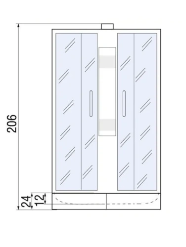 Душевая кабина River NARA Б/К 90/70/24 MT R (10000003638) 90х70 четверть круга без крыши ориентация универсальная - фото 2