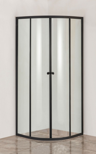 Душевой уголок Orange E01-090TB/G 88х88 стекло прозрачное профиль черный без поддона - фото 3