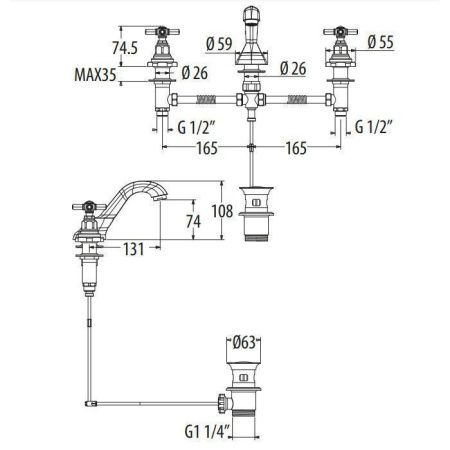 Смеситель Gattoni TRD TR095/18C0 на раковину хром