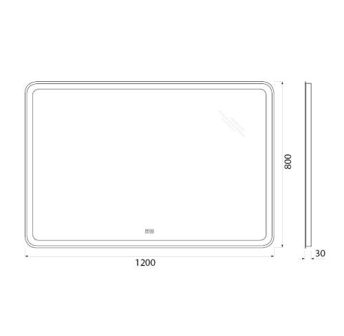 Зеркало с подсветкой и антизапотеванием BelBagno Marino SPC-MAR-1200-800-LED-TCH-WARM 120х80 подвесное - фото 5