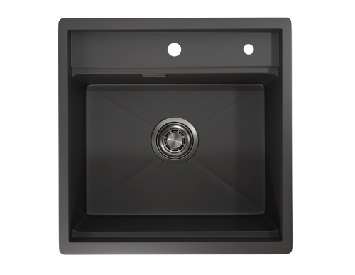 Кухонная мойка Granula Kitchen Space 5051, ЧЕРНЫЙ МАТОВЫЙ 50х51 цвет черный матовый поверхность матовая - фото 3
