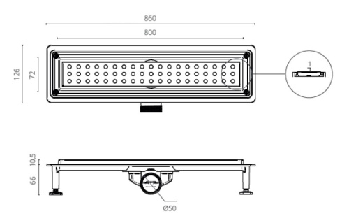 Душевой лоток Ctesi WAY ROUND BK4024250 - фото 2