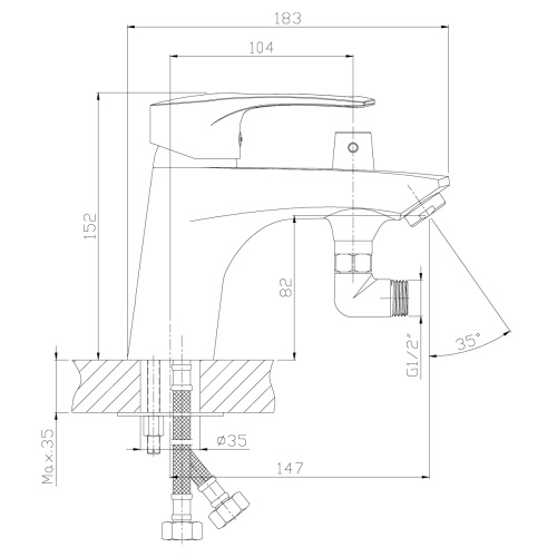 Смеситель Rossinka T T40-38 на борт ванны хром - фото 2