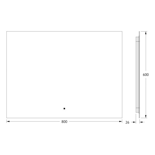 Зеркало в ванную Defesto GLOW DF 2507RH 80х60 - фото 2
