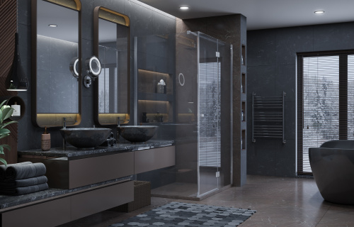 Душевой уголок Ambassador Diamond 12011108R 120х90 стекло прозрачное профиль хром глянцевый без поддона - фото 3