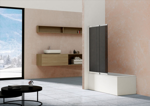 Душевая шторка на ванну Vincea VSB-1E VSB-1E100CG 100х145 стекло тонированное профиль хром глянцевый ориентация универсальная - фото 2