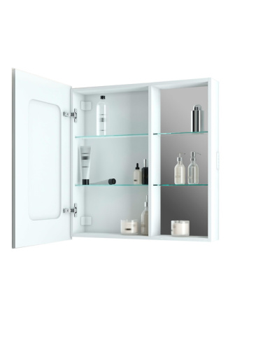 Зеркало-шкаф Континент Aperio МВК006 80х15х80 подвесной цвет белый - фото 4