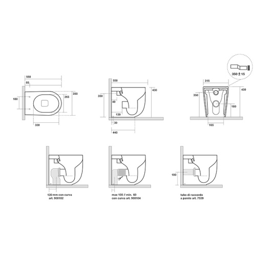 Чаша унитаза напольная Kerasan Nolita 531901 цвет белый без сиденья безободковая смыв торнадо - фото 2