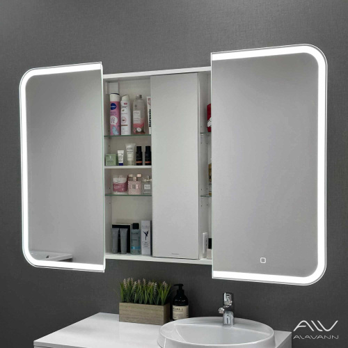 Зеркало-шкаф Alavann Cosmetic ALV1042001 80х16х80 подвесной цвет белый - фото 2