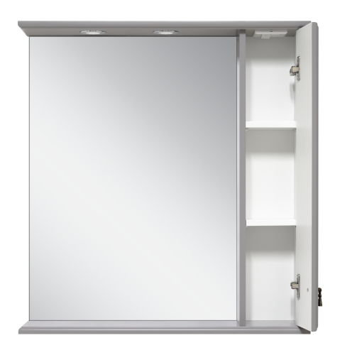 Зеркало-шкаф Misty Лувр П-Лвр03075-1504П 75х18х80 подвесной цвет серый - фото 2