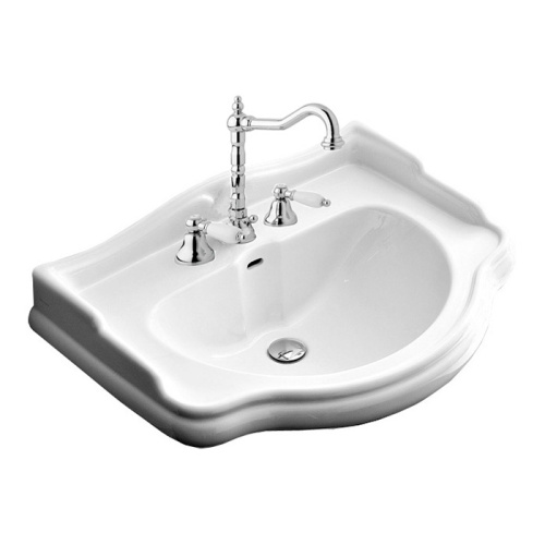 Раковина из сантехнического фарфора Kerasan Retro 104501*3 55х47 подвесная цвет белый 3 отверстия под смеситель