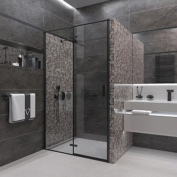 Душевая дверь Veconi Vianno VN73B-100-01-C4 100х195 стекло прозрачное профиль черный