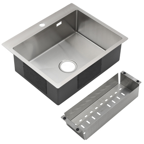 Кухонная мойка Melana ProfLine MLN-R6050HK+коландер 60х50 цвет сатин поверхность матовая - фото 4