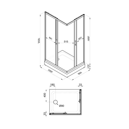 Душевой уголок Тритон Фьюжн Щ0000064850 100х80 стекло прозраное с рисунком профиль белый с поддоном - фото 4