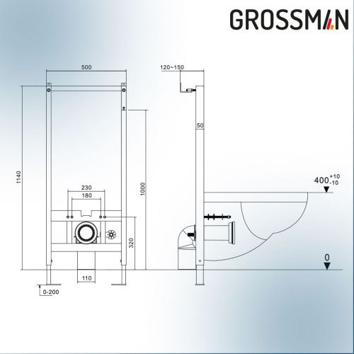 Инсталляция + унитаз Grossman 901.5702.01.000 белый - фото 3
