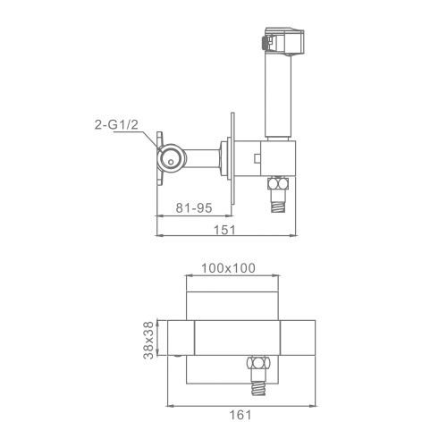 Гигиенический душ со смесителем Raglo R24.56.06 черный - фото 2