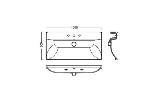 Раковина из санфаянса Hatria CANALGRANDE Y1EL01 100х50 подвесная цвет белый - фото 3