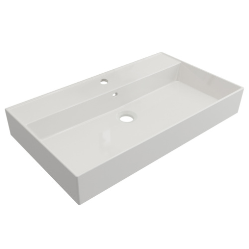 Раковина керамическая Cezares MOLVENO 46 CZR-MIL-80-LVB 80х47 подвесная цвет белый 1 отверстие под смеситель - фото 2