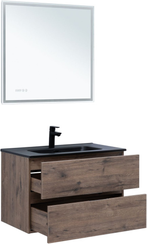 Тумба под раковину Aquanet Алвита New 00334186 80х46х51 подвесная цвет коричневый - фото 4