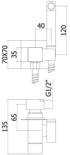 Гигиенический душ со смесителемPaffoni Tweet Square ZDUP112NO встраиваемый в стену черный - фото 2