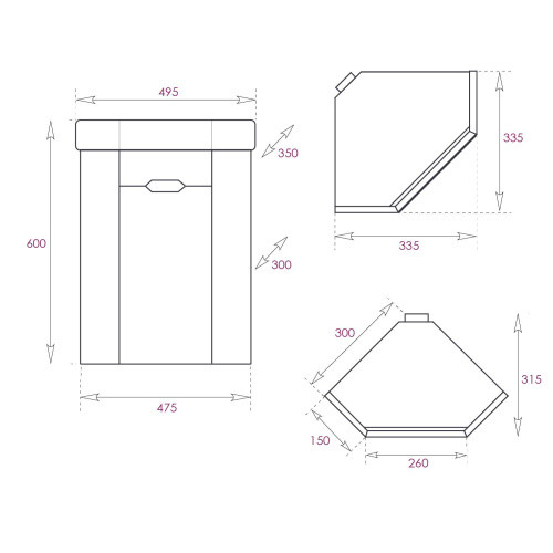 Тумба под раковину Onika Айленд 103502 47х31х50 подвесная - фото 3