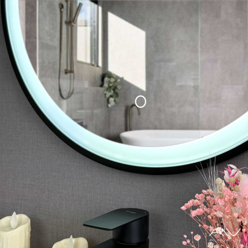 Зеркало в ванную Alavann Wave ALV1160001 52х92 цвет черный - фото 2