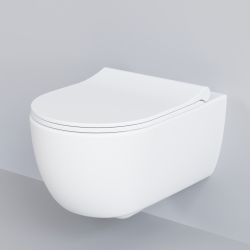 Унитаз подвесной Ambassador Abner 103T20101R-102T20101S белый матовый с сиденьем - фото 2