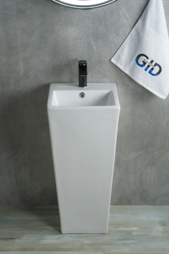 Раковина керамическая Gid Autonomo 81104 34х33 напольная цвет белый 1 отверстие под смеситель - фото 5