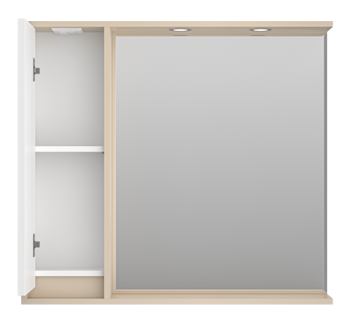 Зеркало-шкаф Brevita Balaton BAL-04090-03-01Л 88х14х80 подвесной цвет белый/бежевый - фото 3
