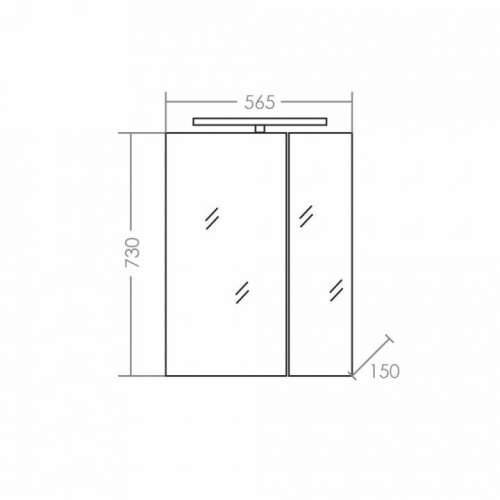 Зеркало-шкаф СанТа Стандарт 113005 57х16х73 подвесной цвет белый - фото 2
