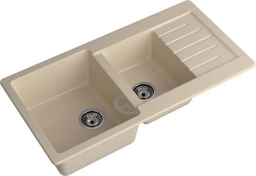 Кухонная мойка Granfest Practik P-980KL кашемир 98х50 цвет бежевый поверхность матовая - фото 2