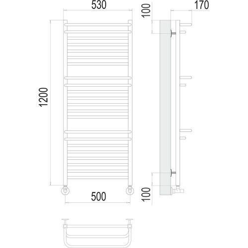 Полотенцесушитель Terminus 4670078529763 53х120 водяной хром - фото 3