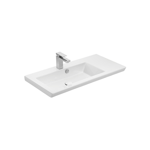 Раковина керамическая Dreja Isik 4085-KL 85х44 подвесная цвет белый 1 отверстие под смеситель - фото 2