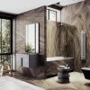 Душевая шторка на ванну Maybah Glass MGV-69-5ш 70х140 стекло тонированное профиль хром ориентация универсальная