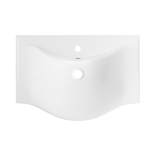 Раковина из сантехнического фарфора Wellsee Bisou 151205000 65х45 подвесная цвет белый глянцевый 1 отверстие под смеситель - фото 3