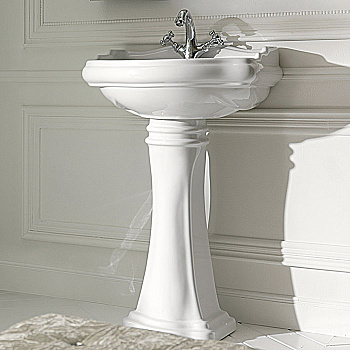 Раковина из сантехнического фарфора Kerasan Retro 104501*1 55х47 подвесная цвет белый 1 отверстие под смеситель