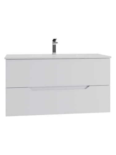 Тумба с раковиной Orange Line Li-100Tuw+Ra 102х47х54 цвет белый - фото 3