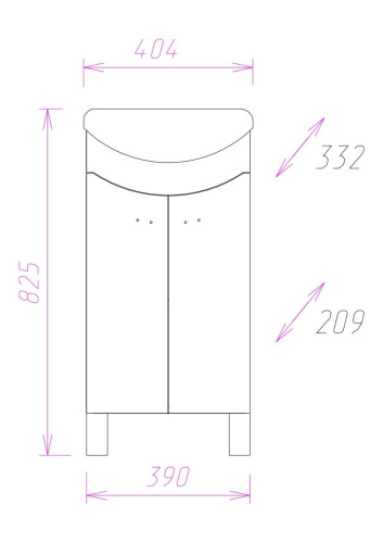 Тумба под раковину Onika Манго 104002 39х21х68 напольная - фото 3