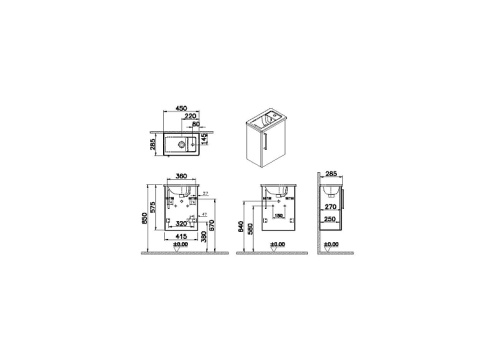 Тумба с раковиной Vitra Root 68065 45х29х58 подвесная цвет коричневый - фото 2