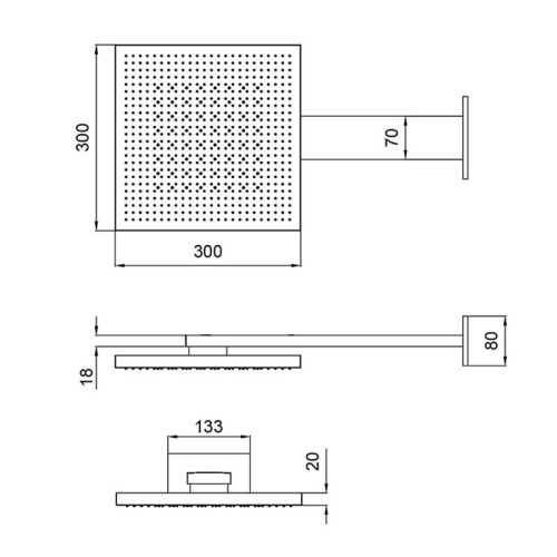 Верхний душ Almar E044277.BS нержавеющая сталь - фото 2