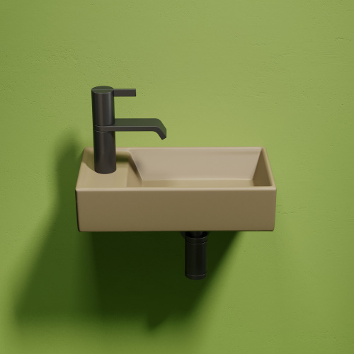 Раковина из сантехнического фарфора Ceramica Nova ELEMENT CN6051RMC 42х22 подвесная цвет капучино матовый 1 отверстие под смеситель - фото 5