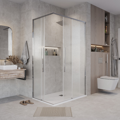 Душевой уголок Grossman Galaxy 300.K33.01.1110.10.02 110х100 стекло прозрачное профиль хром глянцевый без поддона - фото 4