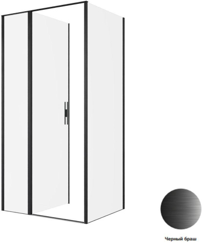 Душевой уголок Allen Brau Priority 3.31030.BBA + 3.31042.BBA 100х80 стекло прозрачное профиль черный без поддона - фото 3