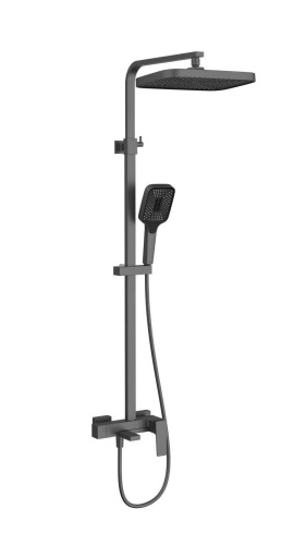 Душевая стойка Vincea Cube VSFS-4C12GM настенная цвет вороненая сталь - фото 2